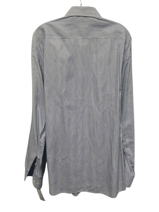 Armani Size L Blue & White Cotton Striped Button Up Men's Long Sleeve Shirt Blue & White / L