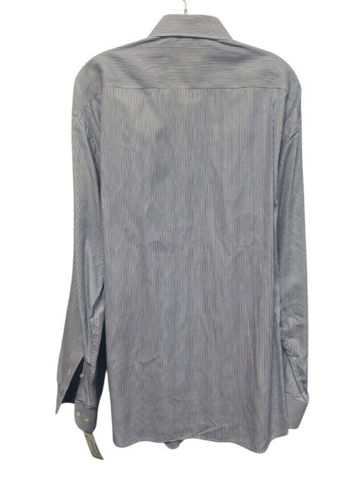 Armani Size L Blue & White Cotton Striped Button Up Men's Long Sleeve Shirt Blue & White / L