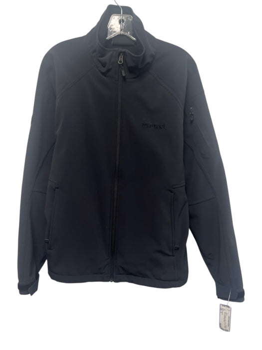 Marmot Size M Black Synthetic Solid Athletic Zip Up Men's Jacket Black / M