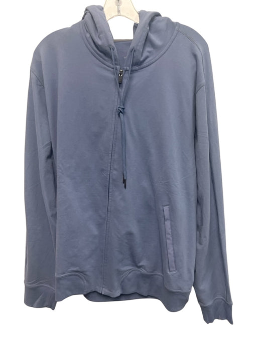 Mack Weldon Size XXL Blue Cotton Blend Solid Zip UP Hoodie Men's Jacket Blue / XXL