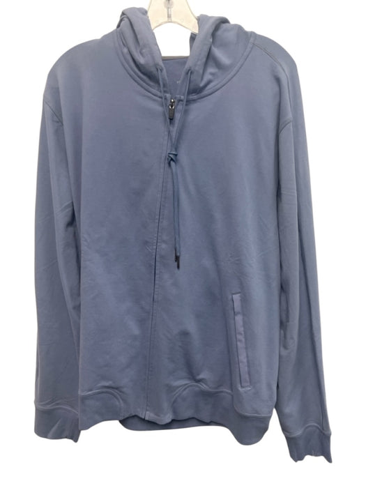 Mack Weldon Size XXL Blue Cotton Blend Solid Zip UP Hoodie Men's Jacket Blue / XXL