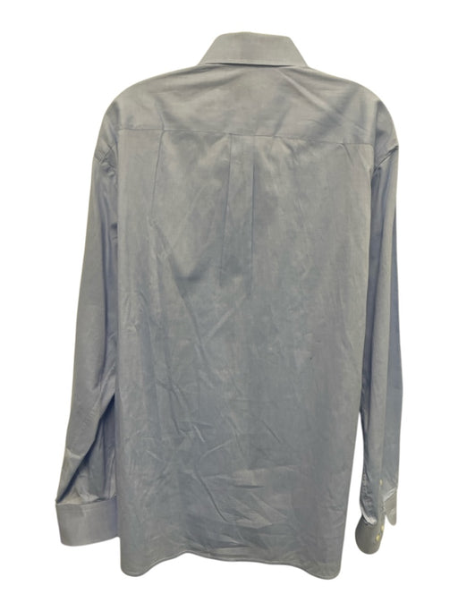 Armani Size L Light blue Cotton Solid Button Up Men's Long Sleeve Shirt Light blue / L