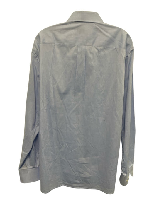 Armani Size L Light blue Cotton Solid Button Up Men's Long Sleeve Shirt Light blue / L
