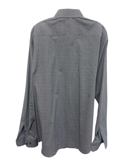 Armani Size 17.5 Gray & Black Cotton Plaid Button Up Men's Long Sleeve Shirt Gray & Black / 17.5