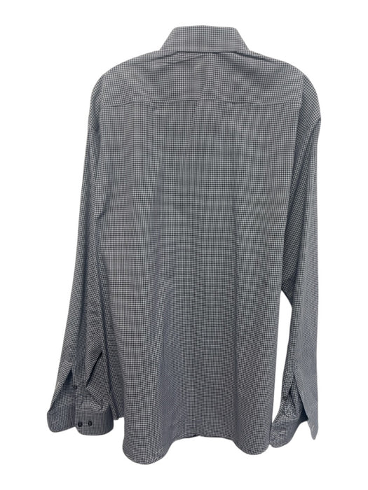 Armani Size 17.5 Gray & Black Cotton Plaid Button Up Men's Long Sleeve Shirt Gray & Black / 17.5