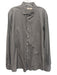 Zegna Size XXL Gray & White Cotton Plaid Spread Collar Men's Long Sleeve Shirt Gray & White / XXL