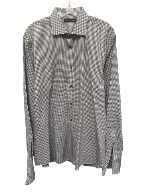 Ralph Lauren Black Size 17 White & Black Cotton Grid Button Up Long Sleeve Shirt White & Black / 17