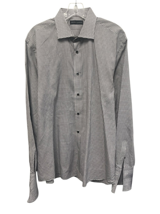 Ralph Lauren Black Size 17 White & Black Cotton Grid Button Up Long Sleeve Shirt White & Black / 17