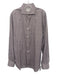 Brunello Cucinelli Size XXL Magenta & White Print Cotton Plaid Long Sleeve Shirt Magenta & White Print / XXL