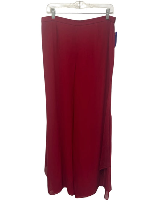 St. John Evening Size M / 10 Red Wool & Silk Rhinestone Jacket Wide Leg Pant Set Red / M / 10