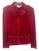 St. John Evening Size M / 10 Red Wool & Silk Rhinestone Jacket Wide Leg Pant Set Red / M / 10