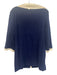 St John Sport Size L Navy Blue & White Wool & Rayon 3/4 Sleeve Contrast Trim Top Navy Blue & White / L
