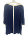 St John Sport Size L Navy Blue & White Wool & Rayon 3/4 Sleeve Contrast Trim Top Navy Blue & White / L