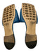 Bottega Veneta Shoe Size 37 Blue Leather Upper Quilted Embossed Slide Sandals Blue / 37