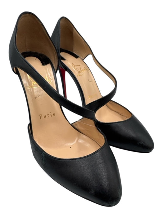 Christian Louboutin Shoe Size 36.5 Black Leather Upper Strap Detail Pumps Black / 36.5