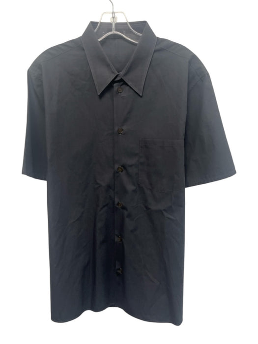 Helmut Lang Size L Gray Cotton Solid Button Up front pocket Men's Short Sleeve Gray / L