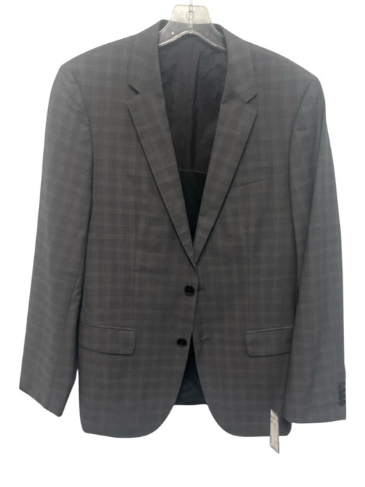 Boss Gray Wool Plaid 2 Button Men's Blazer Gray / 38