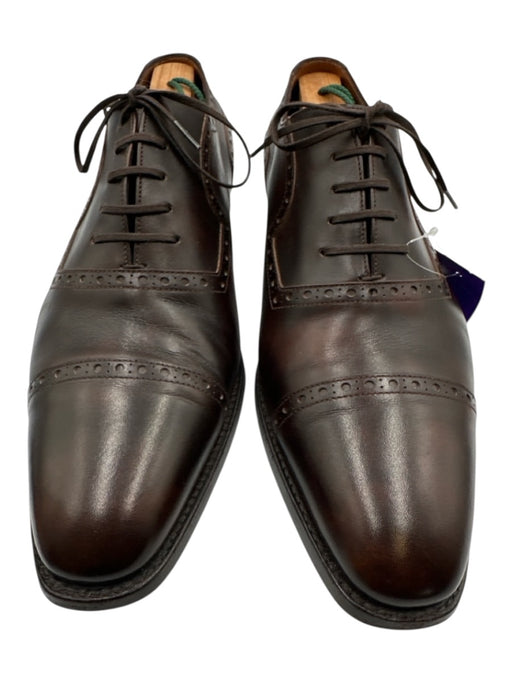 No Brand Shoe Size 9 Made in Spain Brown Leather Solid Brogue Detail Dress Shoes Brown / 9