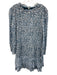 Margaret O'leary Size S Blue & White Viscose Long Sleeve Abstract Pattern Dress Blue & White / S