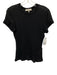 Frame Size M Black Polyamide Short Sleeve Textured Semi Sheer Crew Neck Top Black / M