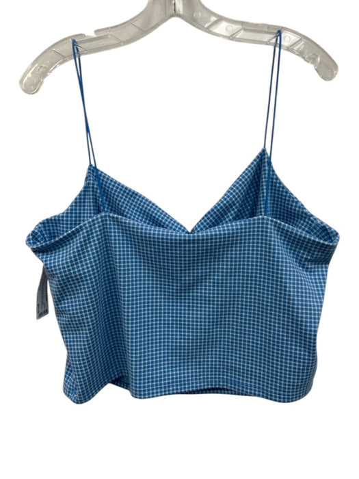 MWL Madewell Size 2X Blue & White Polyester Blend Grid Wrap Skort Skirt Set Blue & White / 2X