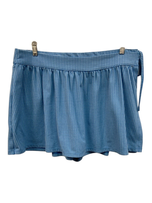 MWL Madewell Size 2X Blue & White Polyester Blend Grid Wrap Skort Skirt Set Blue & White / 2X