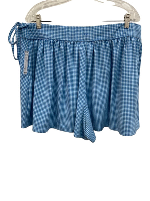 MWL Madewell Size 2X Blue & White Polyester Blend Grid Wrap Skort Skirt Set Blue & White / 2X