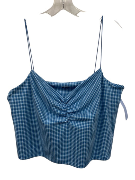 MWL Madewell Size 2X Blue & White Polyester Blend Grid Wrap Skort Skirt Set Blue & White / 2X
