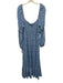 Reformation Size 20 Blue & White Viscose Blend Long Balloon Sleeve Floral Dress Blue & White / 20