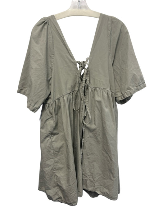 Forever That Girl Size 2X Sage green Cotton 1/2 Sleeve Wrap Detail Dress Sage green / 2X