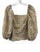 Maeve by ANTHROPOLGIE Size 2X Cream, Yellow & Beige Polyester Blend Plaid Top Cream, Yellow & Beige / 2X