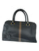 Tory Burch Black & Brown Leather Stripe Metal Gold Hardware Bag Charm Purse Black & Brown / M