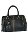 Tory Burch Black & Brown Leather Stripe Metal Gold Hardware Bag Charm Purse Black & Brown / M