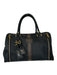 Tory Burch Black & Brown Leather Stripe Metal Gold Hardware Bag Charm Purse Black & Brown / M