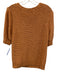 Ann Mashburn Size L Orange Cotton, Linen & Silk Knit 1/2 Puff Sleeve Sweater Top Orange / L