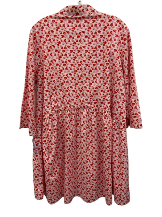 Hyacinth House Size L White, Pink & Red Cotton Floral 3/4 Sleeve Collared Dress White, Pink & Red / L