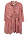 Hyacinth House Size L White, Pink & Red Cotton Floral 3/4 Sleeve Collared Dress White, Pink & Red / L
