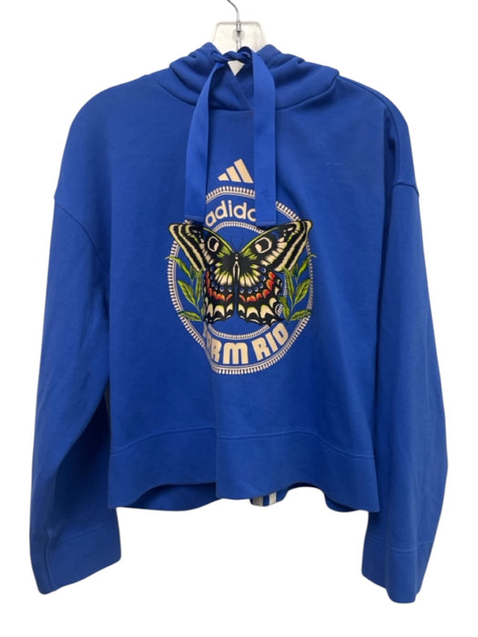 Adidas x Farm Rio Size M/L Blue & Multi Cotton & Polyester Butterfly Short Set Blue & Multi / M/L
