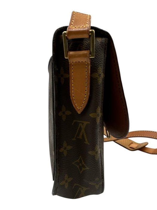 Louis Vuitton Brown Coated Canvas Monogram Flap Top Adjustable Strap Bag Brown / Vintage