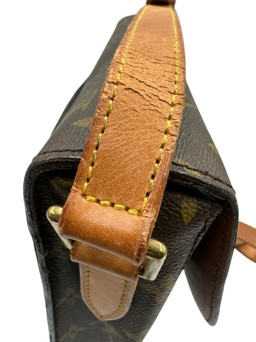 Louis Vuitton Brown Coated Canvas Monogram Flap Top Adjustable Strap Bag Brown / Vintage