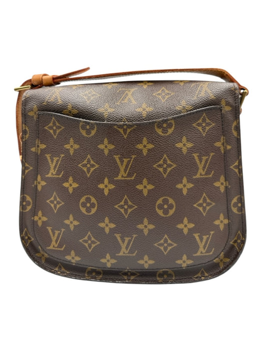 Louis Vuitton Brown Coated Canvas Monogram Flap Top Adjustable Strap Bag Brown / Vintage