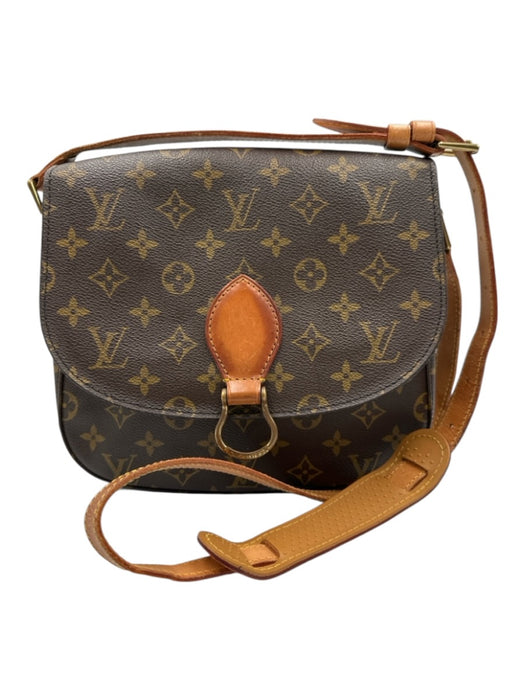 Louis Vuitton Brown Coated Canvas Monogram Flap Top Adjustable Strap Bag Brown / Vintage
