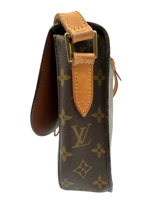 Louis Vuitton Brown Coated Canvas Monogram Flap Top Adjustable Strap Bag Brown / Vintage