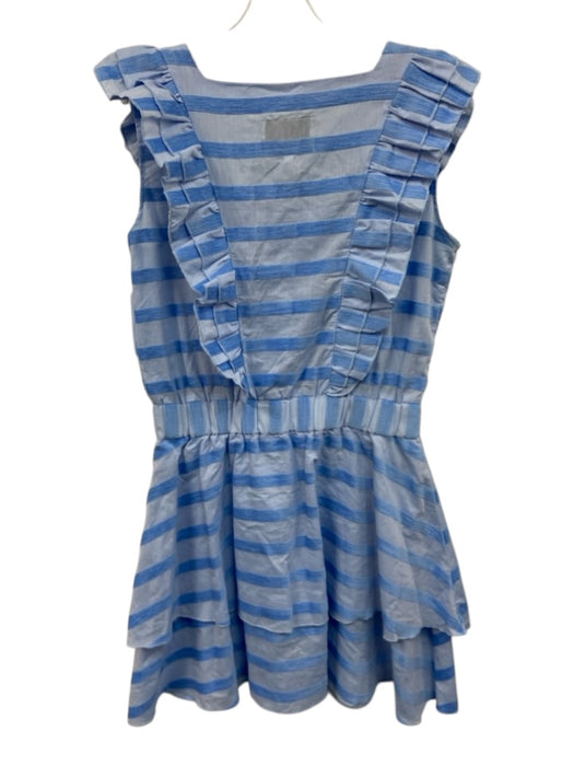 The Shirt Rochelle Behrens Size S Blue Cotton Ruffle Cap Sleeve Dress Blue / S