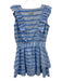 The Shirt Rochelle Behrens Size S Blue Cotton Ruffle Cap Sleeve Dress Blue / S