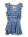 The Shirt Rochelle Behrens Size S Blue Cotton Ruffle Cap Sleeve Dress Blue / S