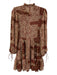 Indikah by Angel biba Size S Red, Beige & Multi Polyester Floral Abstract Dress Red, Beige & Multi / S