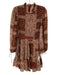 Indikah by Angel biba Size S Red, Beige & Multi Polyester Floral Abstract Dress Red, Beige & Multi / S