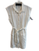 YFB Size Medium White Cotton Blend Collared Sleeveless Belted Button Down Dress White / Medium