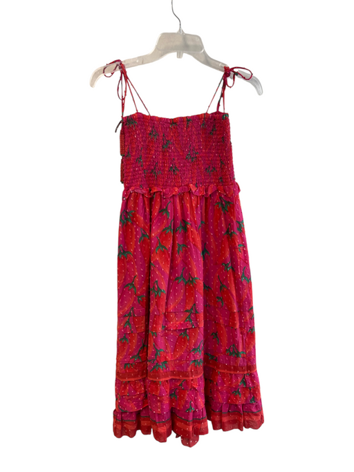 Farm Size Small Pink & Orange Organic Cotton Strawberry Print Sleeveless Dress Pink & Orange / Small